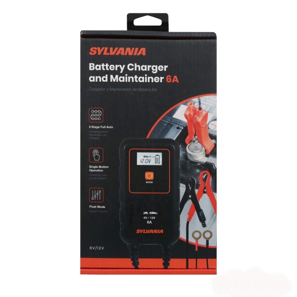 SYLVANIA - Smart Charger - Heavy-Duty, Portable Car Battery Charger - Make Charging Your Car Battery Easy - Use as Battery Maintainer & Charger - 6V or 12V Voltage Output - 6 AMP - Image 2