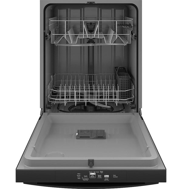 GE - Top Control Built In Dishwasher, 55 dBA - Black