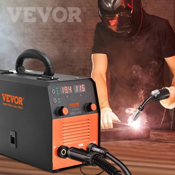 VEVOR 145A MIG Welder, 3 in 1 Combo Gasless MIG/Lift TIG/MMA with Welding Machine, 110 V Flux Core/Solid Wire Welding Machine with IGBT Inverter & MIG Torch - Image 8