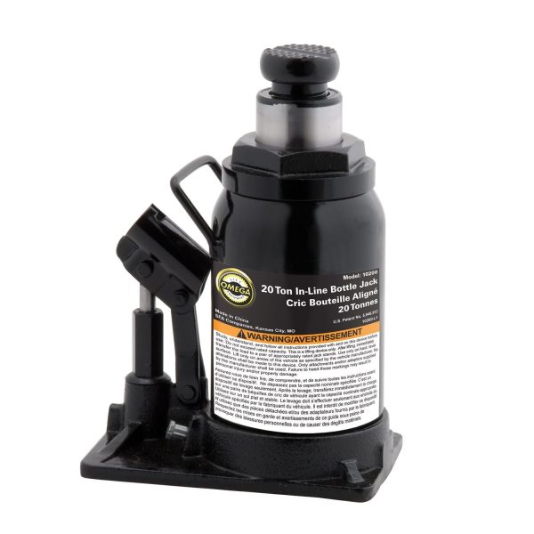 Omega 10200 Black Hydraulic In-Line Bottle Jack, 20 Ton Capacity - Image 2