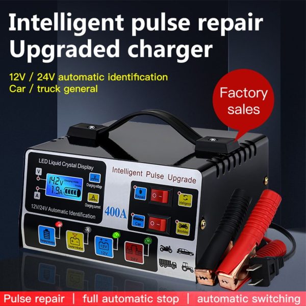 Car Battery Charger Fully Automatic High Frequency Intelligent Pulse Repair LCD - Image 3