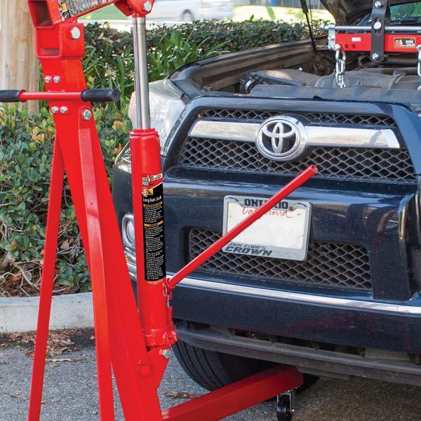 Big Red Hydraulic Long Ram Jack with Double Piston Pump and Clevis Base,8 Ton (16,000 lb) Capacity,Red,W808R - Image 2