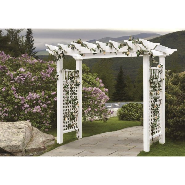 Vita 88" x 32" x 86.5" Fairfield Grande Vinyl Arbor, White, VA84231