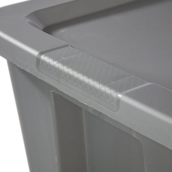 Sterilite 50 Gallon Tote Box Plastic， Titanium， Set of 4 - Image 4