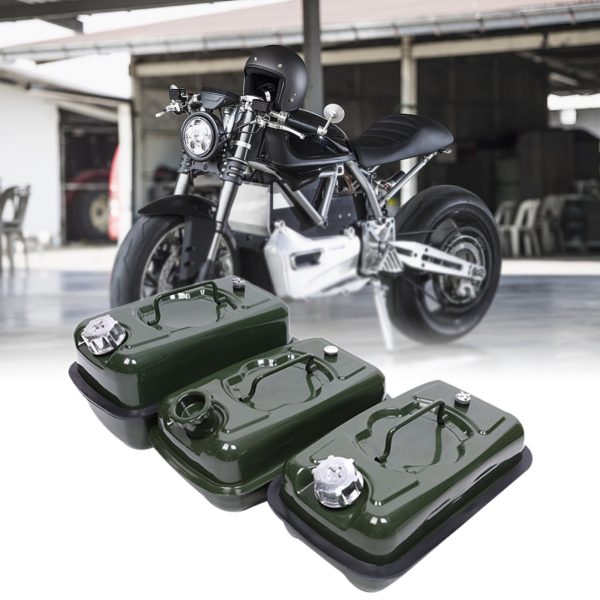 EUBUY 3L Metal Jerry Can with Aluminum Cap Motorcycle Canister Holder Storage Tank with Handle for Water Petrol Oil Water Alcohol - Image 2