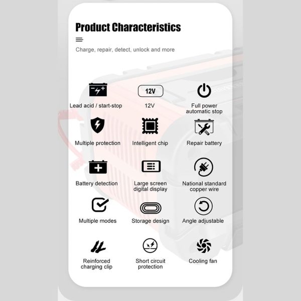 Car and Motorcycle Battery Charger 12V/6A Intelligent Pulse Repair Charger - Image 6