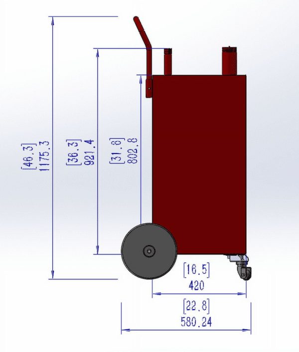 40 Gallon Portable Gas Caddy with PumpStorage Gasoline Tank with 2 Wheels for Boat, Car,Garden, Lawnmower, ATV - Image 6