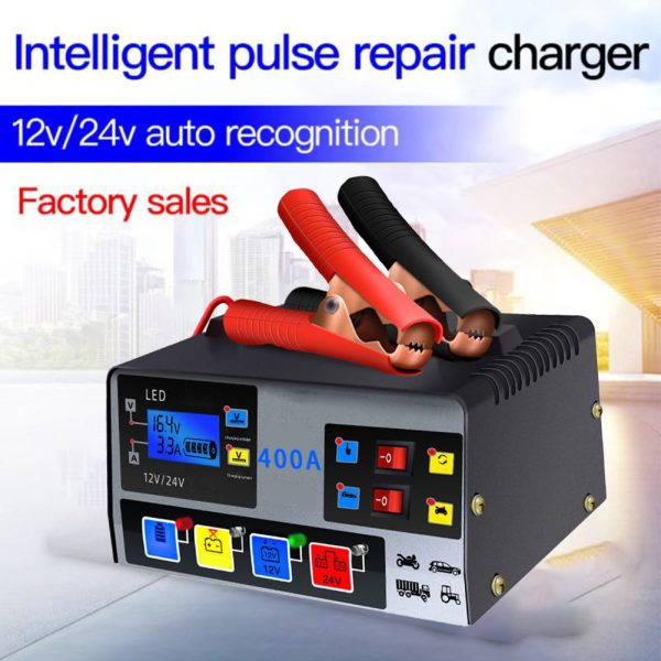 ALSLIAO Car Battery Charger Fully Automatic High Frequency Intelligent Pulse Repair LCD - Image 2