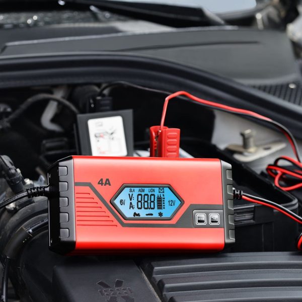 Shinysix Charger,Lcd Screen Battery Car Battery 4 6v/12v Battery With Battery With Lcd Battery Maintainer Car 4 Amp 6v/12v Screen Battery Maintainer Amp 6v/12v Battery With Lcd Screen - Image 3