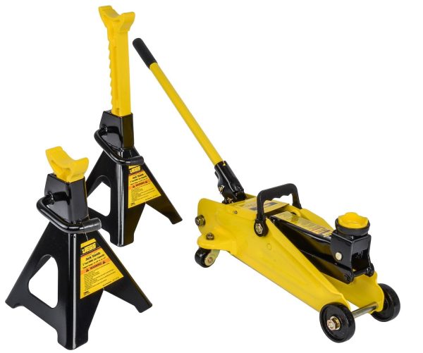 JEGS 79002 Hydraulic Utility Floor Jack & Stands Heavy Gauge Steel Frames