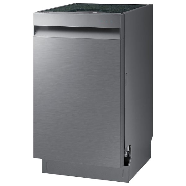 Samsung - 18" Compact Top Control Built-in Dishwasher with Stainless Steel Tub, 46 dBA - Stainless steel