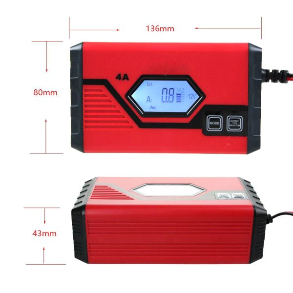 Nebublu Charger,Car Battery 4 Amp 6v/12v Battery 6v/12v Battery With Screen Battery Maintainer Battery With Lcd 4 Amp 6v/12v With Lcd Screen Battery Maintainer Car Maintainer Car Atv Battery 4 Amp - Image 4