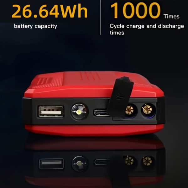 Compact 8000mAh Jump Starter & Power Bank - Emergency Car Boost for Petrol & Diesel, 12V, Safe, Dual-Color - Image 4