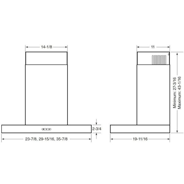 Broan EW4330SS 30 inch Stainless Wall Mount T-style Chimney Range Hood - Image 5