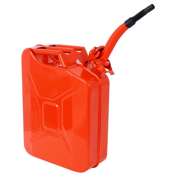 20 Liter (5 Gallon) Jerry Fuel Can with Flexible Spout, Portable Jerry Cans Fuel Tank Steel Fuel Can, Fuels Gasoline Cars, Trucks, Equipment, RED - Image 2