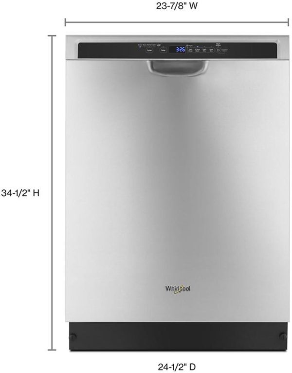 Whirlpool - Front Control Built-In Dishwasher with Stainless Steel Tub, 3rd Rack, 50 dBA - Monochromatic stainless steel - Image 6