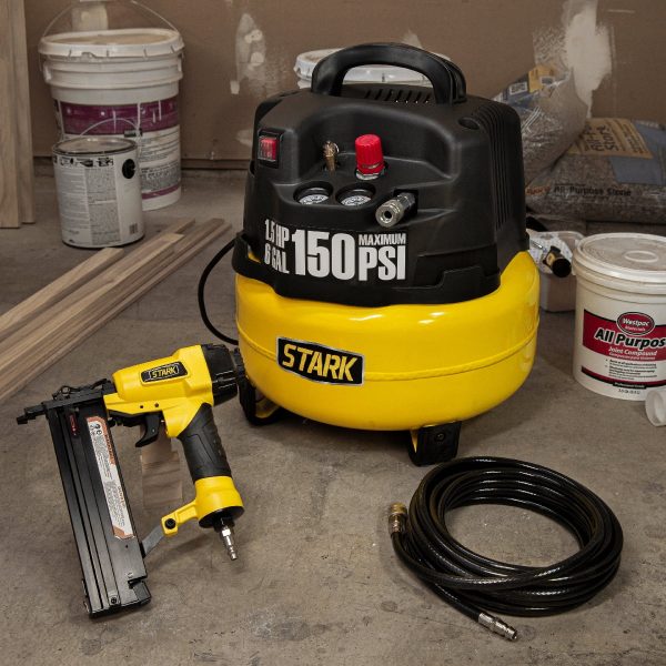 Stark 6 Gallon Pancake Air Compressor Combo Kit with 18 Ga Brad Nailer, 150 PSI, Oil-Free - Image 3