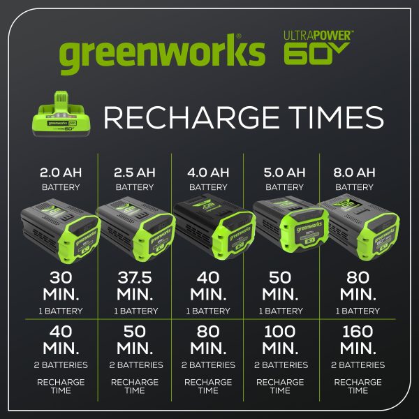 Greenworks 60V 6 Amp Dual-Port Rapid Charger 1807902 - Image 7