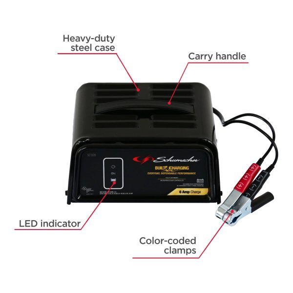 Schumacher SC1320 6-Amp 6V/12V Fully Automatic Battery Charger and Maintainer, New in Box - Image 2