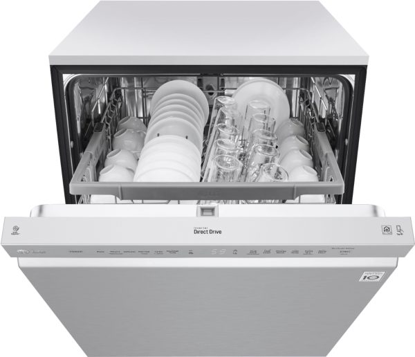 LG - 24" Front-Control Built-In Dishwasher with Stainless Steel Tub, QuadWash, 48 dBa - Stainless steel - Image 11