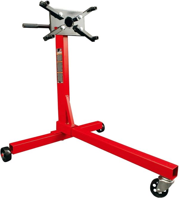 BIG RED 3/8 Ton (750 lb) Steel Rotating Engine Stand with 360 Degree Rotating Head, Red, T23401