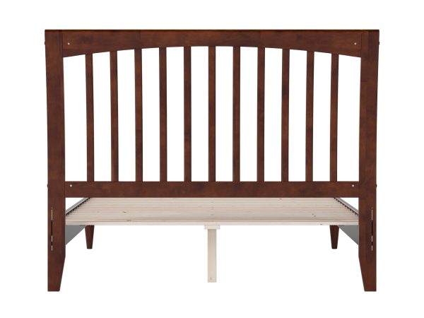 AFI Orleans Full Solid Wood Low Profile Sleigh Platform Bed, Walnut - Image 4