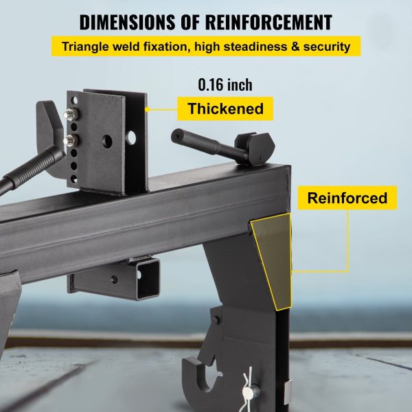 VEVOR 3-Point Quick Hitch, 3000 LBS Lifting Capacity Tractor Quick trailer hitch, Adaptation to Category 1 & 2 Tractors, No welding & 5 level Adjustable bolt - Image 7