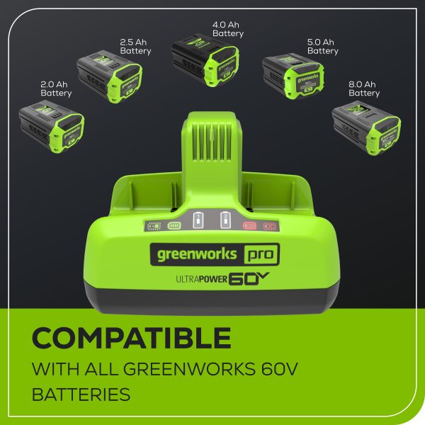 Greenworks 60V 6 Amp Dual-Port Rapid Charger 1807902 - Image 5