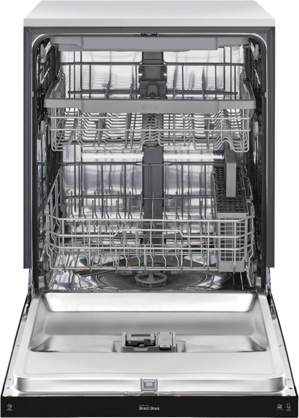 LG - 24" Front Control Smart Built-In Stainless Steel Tub Dishwasher with 3rd Rack, QuadWash, and 48dba - Black - Image 6