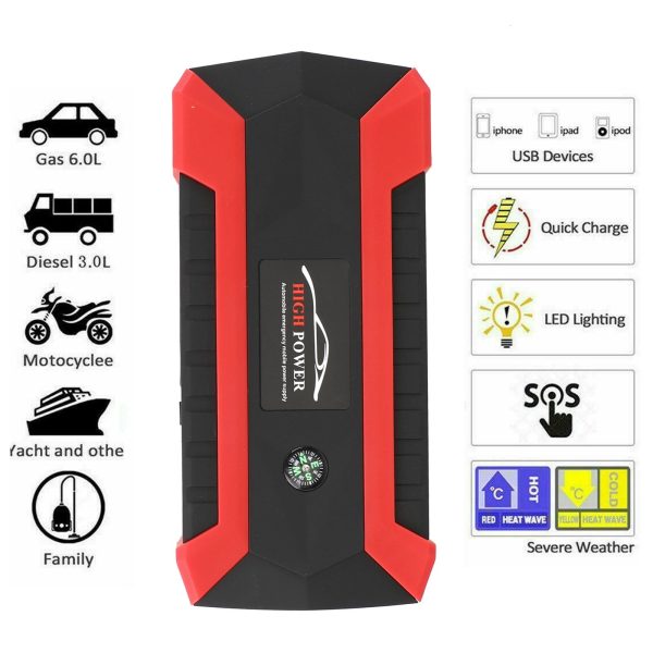 Motor Genic 89800mAh 12V Car Jump Starter 4USB Multifunction Emergency Battery Power Bank - Image 6