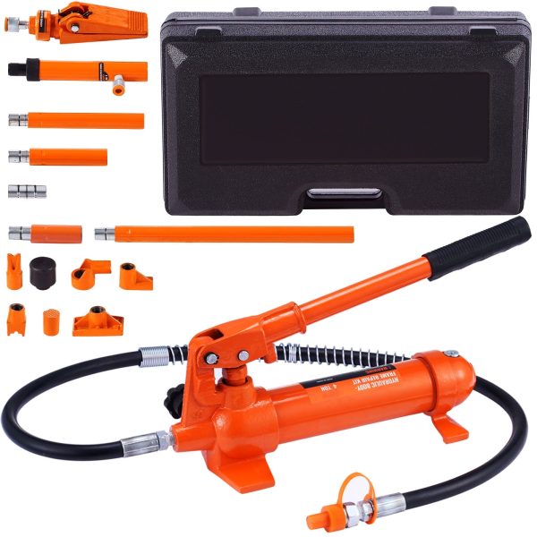 BENTISM 4 Ton Porta Power Kit Hydraulic Jack Air Pump Lift Ram Tool Auto Body Frame Repair Power Kits