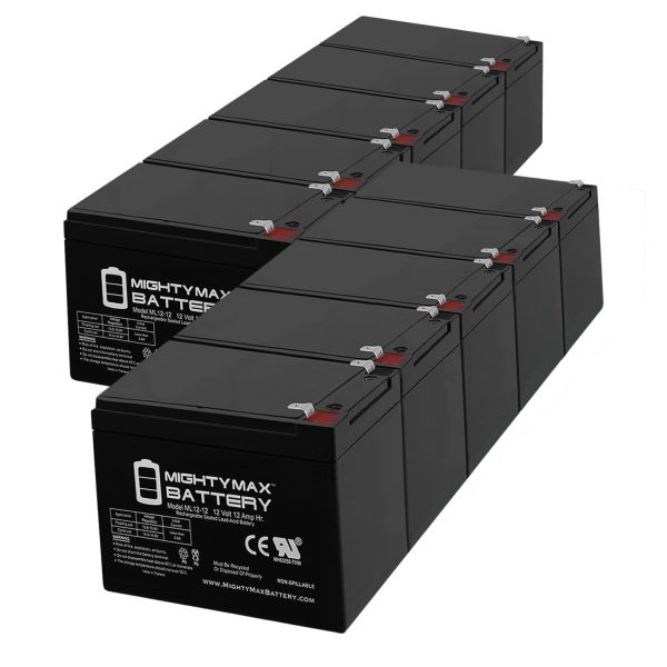 12V 12AH Battery for Wagan 2464 Powerdome LT Jump Starter - 10 Pack