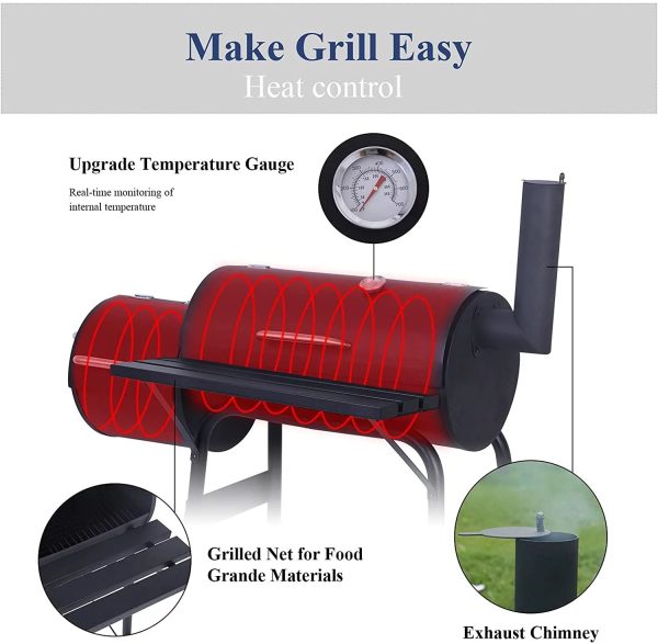 Vebreda Outdoor BBQ Grill Charcoal Barbecue Pit Patio Backyard Meat Cooker Smoker - Image 2