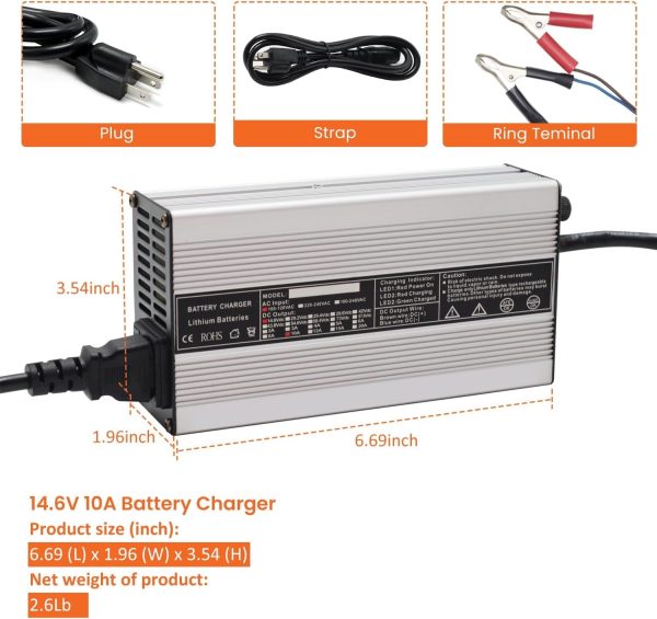 CHINS 12V 10A Lithium Battery Charger 0V Charging Function 14.6V 10A LiFePO4 Battery Charger - Image 2