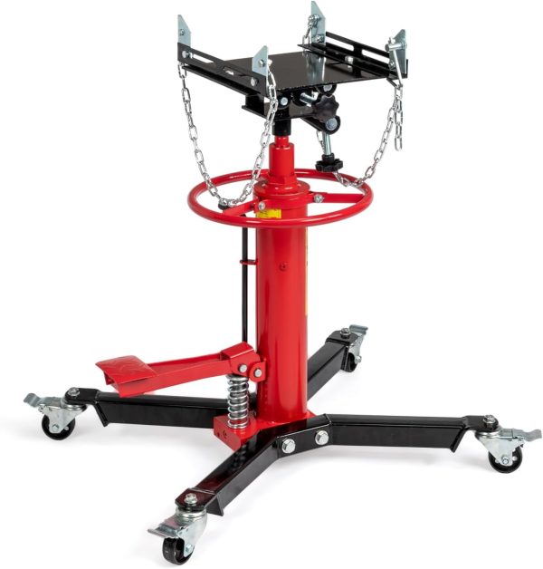 TUFFIOM Transmission Jack, 1,100 lbs 1/2-Ton Hydraulic 2-Stage High Lift Vertical Telescoping Floor Jack Stand, 34" to 68" Lifting Range, w/Pedal, 360° Swivel Wheels, Garage/Shop Lift Hoist - Image 8