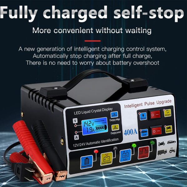 Car Battery Charger Fully Automatic High Frequency Intelligent Pulse Repair LCD - Image 4