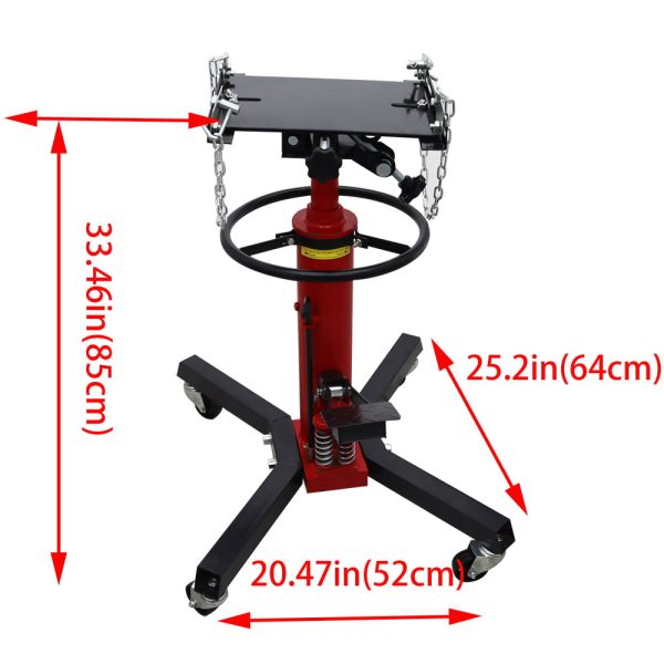 TECHTONGDA Hydraulic Transmission Jack Heavy Vehicle Lift Tool Double Pump 0.6T - Image 7