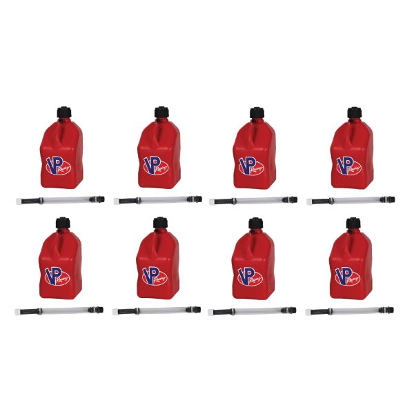 VP Racing Fuels Motorsport 5.5 Gallon Square Utility Jugs, Red (8 Pack)