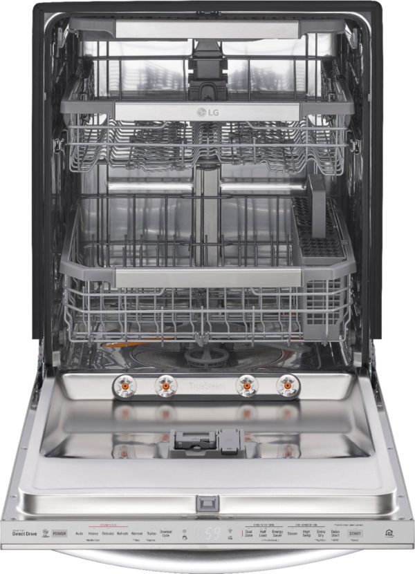 LG - 24" Top Control Smart Built-In Dishwasher with TrueSteam, Tub Light and Quiet Operation - Stainless steel - Image 7