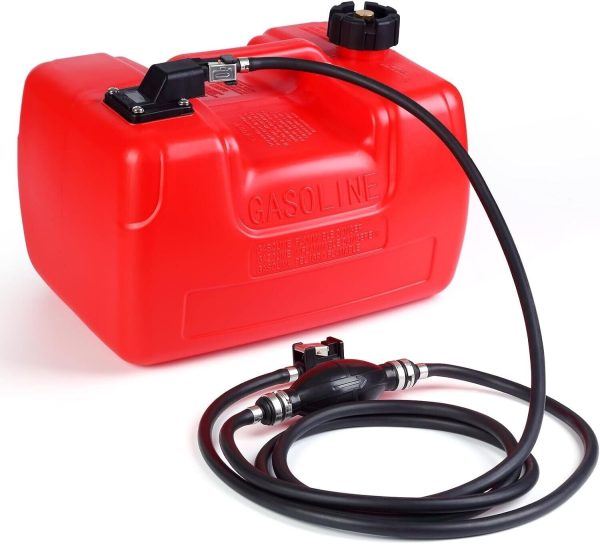 Portable Boat Marine Fuel Tank Outboard Motor w/ Line Hose Connector 3 Gallon 12L