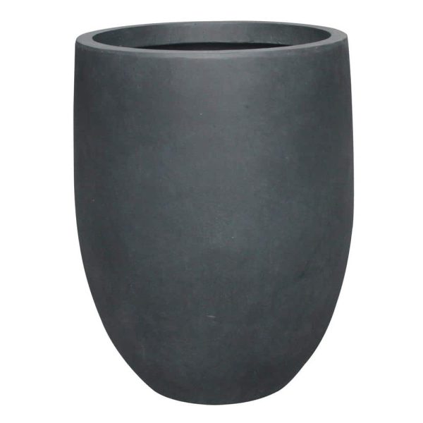 KANTE 21.7 in. Tall Charcoal Lightweight Concrete Round Outdoor Planter RC0066A-C60121