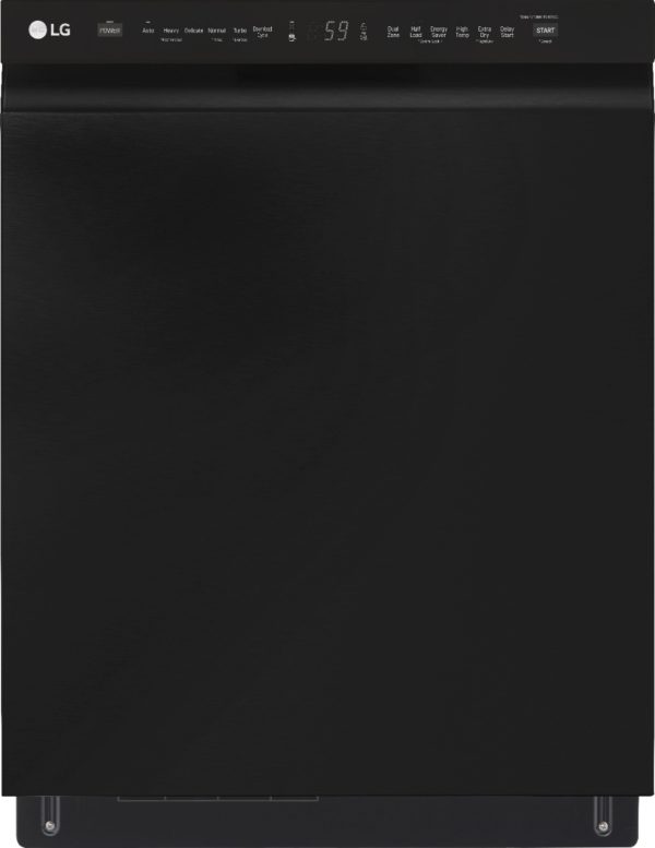 LG - 24" Front Control Smart Built-In Stainless Steel Tub Dishwasher with 3rd Rack, QuadWash, and 48dba - Black - Image 11