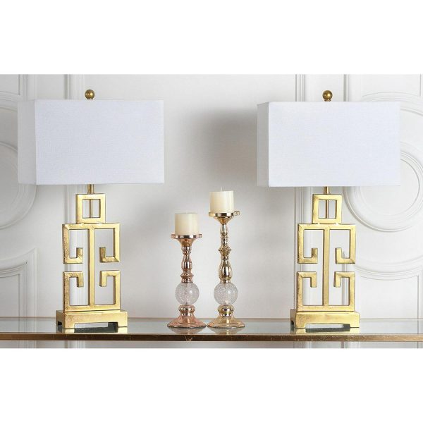 Safavieh 29 in. H Greek Key Geometric Glam Table Lamp， Set of 2 - Image 2