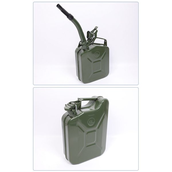 EUBUY 10L Green Metal Jerry Can Store Container with Fixed Spout for Petrol Oil Water Alcohol - Image 8