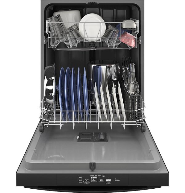 GE - Top Control Built In Dishwasher, 55 dBA - Black - Image 2