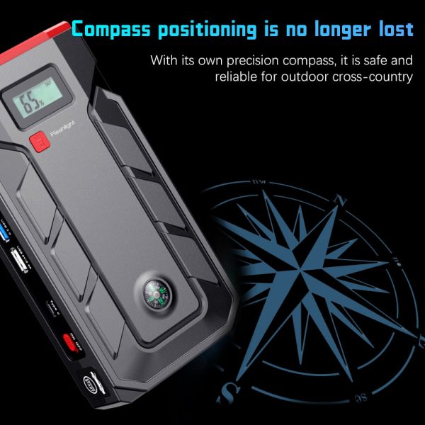 Car Jump Starter, 99900mAh Battery Jump Starter for All Gas or Up to 10L Diesel, Battery Booster Power Pack, 12V Auto Jump Box with LED Light, USB Quick Charge 3.0 - Image 9