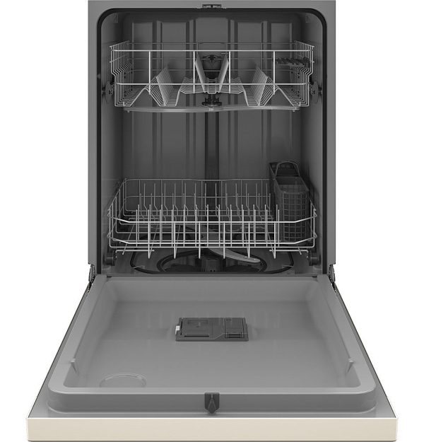 GE - Front Control Built-In Dishwasher with 55 dBA - Bisque