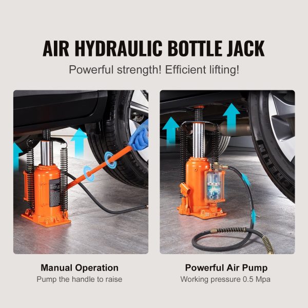 SKYSHALO Air Hydraulic Bottle Jack, 20 Ton Capacity, for High-Lift Automotive Repair in Car Shops - Image 2