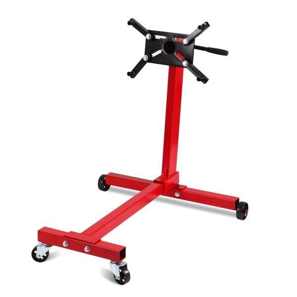 ANDTE Steel Rotating Engine Stand with 360 Degree Rotating Head and Folding Frame: 1/2 Ton (1000 lb) Capacity, Red