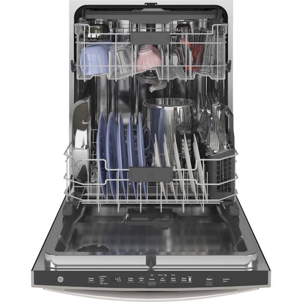 GE - Top Control Built-In Dishwasher with Stainless Steel Tub, 3rd Rack, 46dBA - Slate - Image 7